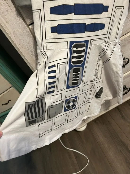 Star Wars R2D2 Mighty Fibe Graphic Tee Skater Dress - White & Gray XL - Picture 4 of 5